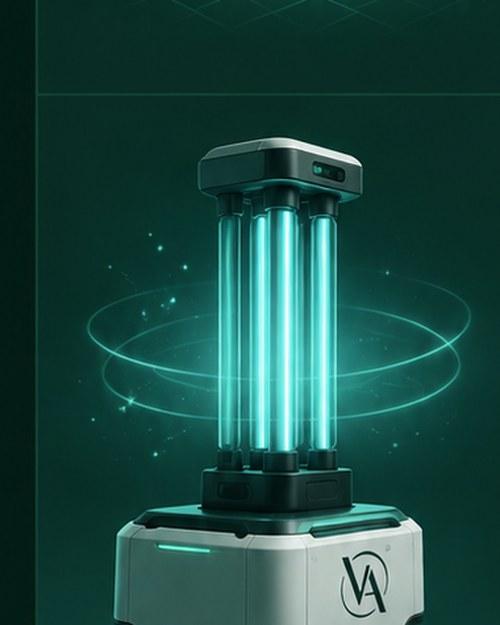 UV-C disinfection healthcare robot for hospital rooms and theatres